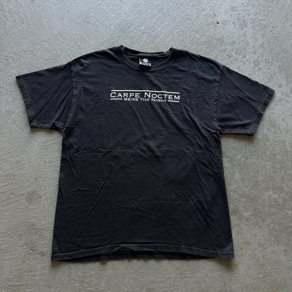 Vintage Carpe Noctem Shirt Size Large‎ Black Seize The Night Jinx Skater